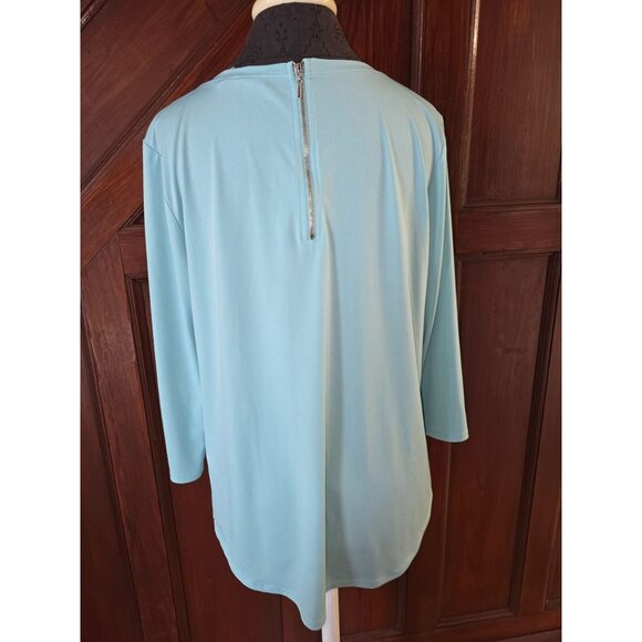 Chicos Womens Light Blue Long Sleeve Top Size 2  Large - Picture 2 of 6